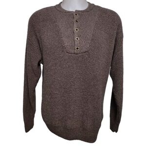 RedHead Henley Sweater LT Mens Cabin Core Gorp Core Brown Textured Knit Pullover